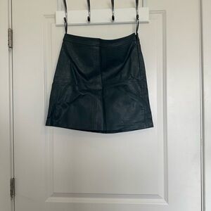 Green Leather Mini Skirt